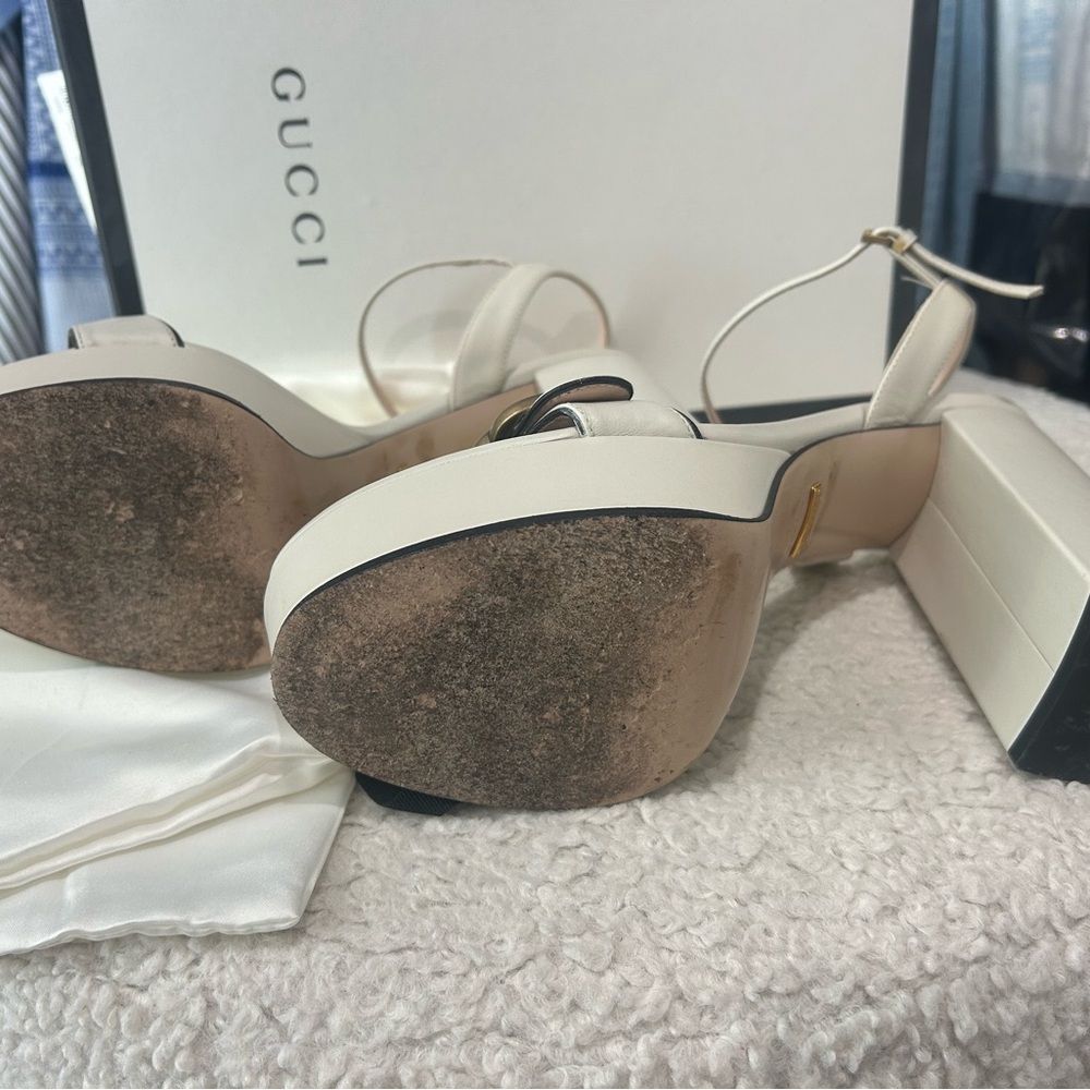 Gucci Mystic White Block Heel Scandal.  Size 40.  Gently used - Picture 7 of 9